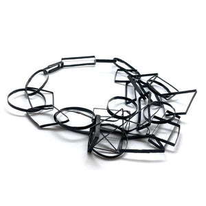 Black Geometric Bundle Necklace-Necklaces-Biba Schutz-Pistachios