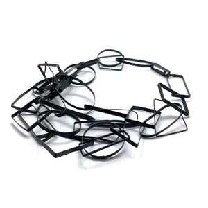 Black Geometric Bundle Necklace-Necklaces-Biba Schutz-Pistachios