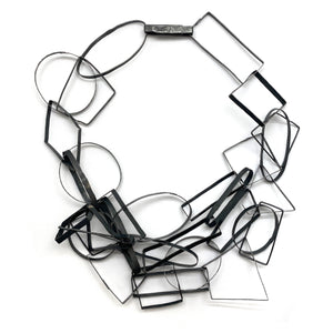 Black Geometric Bundle Necklace-Necklaces-Biba Schutz-Pistachios