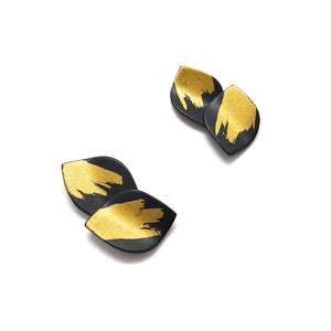 Black & Gold Petal Studs-Earrings-Judith Neugebauer-Pistachios