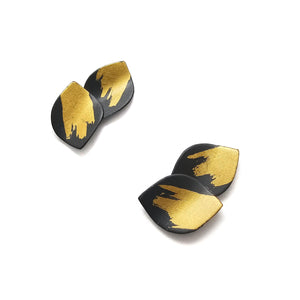 Black & Gold Petal Studs-Earrings-Judith Neugebauer-Pistachios