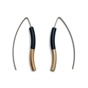 Black & Gold Wave Earrings-Earrings-Ursula Muller-Pistachios