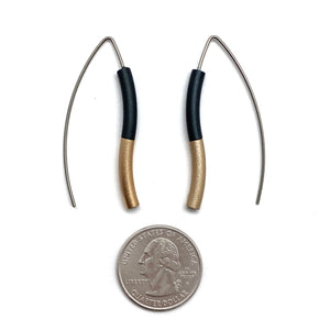 Black & Gold Wave Earrings-Earrings-Ursula Muller-Pistachios