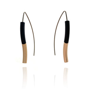 Black & Gold Wave Earrings-Earrings-Ursula Muller-Pistachios
