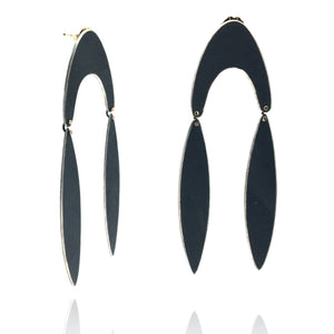 Black Hinge Earrings-Earrings-Shaesby Scott-Pistachios