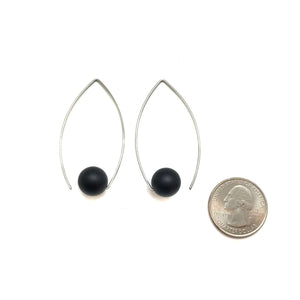 Black Inverted Sphere Earrings-Earrings-Ursula Muller-Pistachios