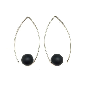 Black Inverted Sphere Earrings