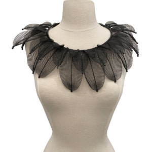 Black Leaf Statement Collar-Necklaces-Sowon Joo-Pistachios
