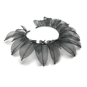 Black Leaf Statement Collar-Necklaces-Sowon Joo-Pistachios