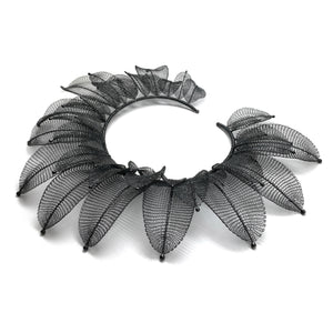 Black Leaf Statement Collar-Necklaces-Sowon Joo-Pistachios