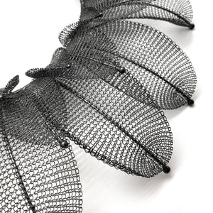 Black Leaf Statement Collar-Necklaces-Sowon Joo-Pistachios