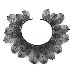 Black Leaf Statement Collar-Necklaces-Sowon Joo-Pistachios