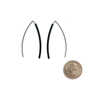 Black Long Bar Earrings-Earrings-Ursula Muller-Pistachios