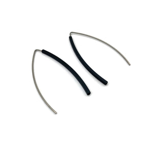 Black Long Bar Earrings-Earrings-Ursula Muller-Pistachios