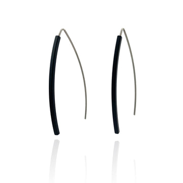 Black Long Bar Earrings
