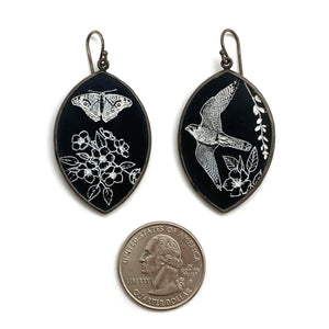Black Onyx Butterfly Earrings-Earrings-Kelly Jean Conroy-Pistachios
