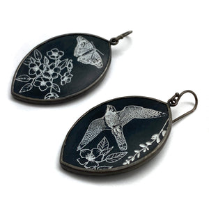 Black Onyx Butterfly Earrings-Earrings-Kelly Jean Conroy-Pistachios