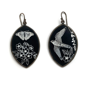 Black Onyx Butterfly Earrings-Earrings-Kelly Jean Conroy-Pistachios