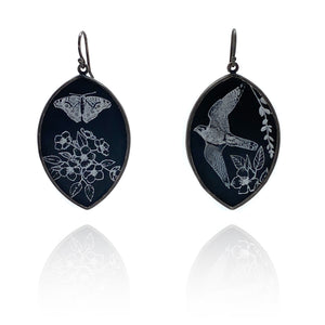 Black Onyx Butterfly Earrings-Earrings-Kelly Jean Conroy-Pistachios