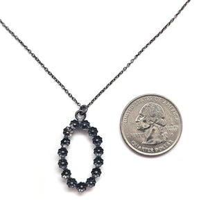 Black Oval Wreath Pendant-Necklaces-Liz Clark-Pistachios