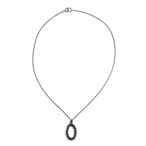Black Oval Wreath Pendant-Necklaces-Liz Clark-Pistachios