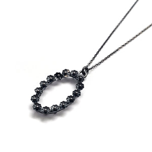 Black Oval Wreath Pendant-Necklaces-Liz Clark-Pistachios