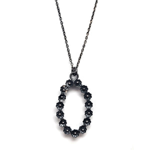 Black Oval Wreath Pendant-Necklaces-Liz Clark-Pistachios