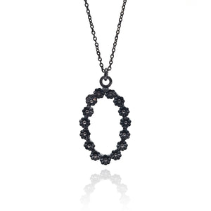 Black Oval Wreath Pendant-Necklaces-Liz Clark-Pistachios