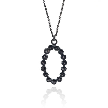 Black Oval Wreath Pendant
