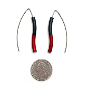 Black & Red Wave Earrings-Earrings-Ursula Muller-Pistachios