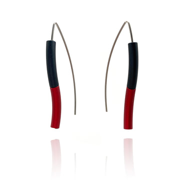 Black & Red Wave Earrings