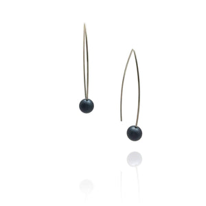 Black Sphere Earrings - Small-Earrings-Ursula Muller-Pistachios