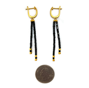 Black Spinel Drop Earrings-Earrings-Bernd Wolf-Pistachios