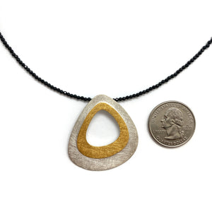 Black Spinel and Mixed Metal Necklace-Necklaces-Manuela Carl-Pistachios