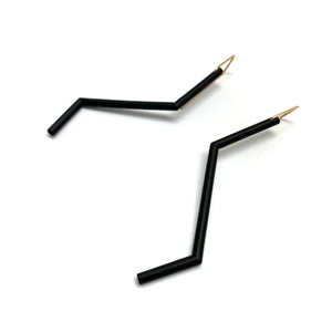 Black Triple Angle Earrings-Earrings-Joanne Grimonprez-Pistachios