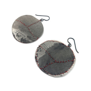 Black, White & Red Oval Earrings-Earrings-Myung Urso-Pistachios