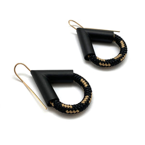 Black & White Rope Teardrop Earrings-Earrings-Joanne Grimonprez-Pistachios