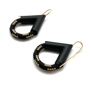 Black & White Rope Teardrop Earrings-Earrings-Joanne Grimonprez-Pistachios