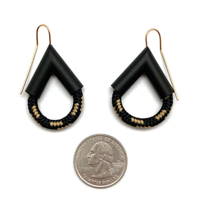 Black & White Rope Teardrop Earrings-Earrings-Joanne Grimonprez-Pistachios