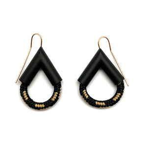 Black & White Rope Teardrop Earrings-Earrings-Joanne Grimonprez-Pistachios
