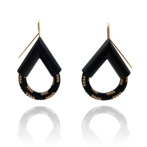 Black & White Rope Teardrop Earrings-Earrings-Joanne Grimonprez-Pistachios