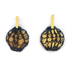 Black and Brown Knit Cord Earrings-Earrings-Brooke Marks-Swanson-Pistachios