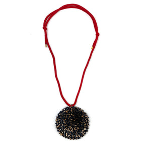 Black and Gold Aluminum Medallion Necklace-Necklaces-Eunseok Han-Pistachios