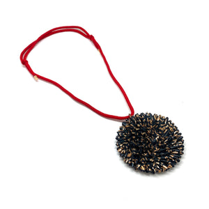 Black and Gold Aluminum Medallion Necklace-Necklaces-Eunseok Han-Pistachios