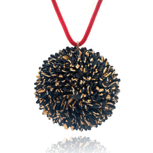 Black and Gold Aluminum Medallion Necklace-Necklaces-Eunseok Han-Pistachios