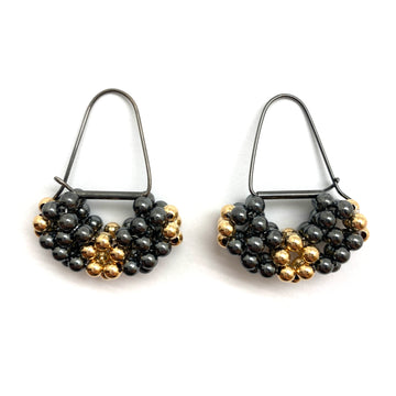 Black and Gold Bead Earrings