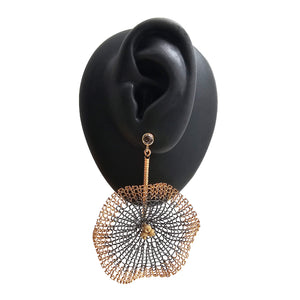 Black and Gold Burst Earrings - Pistachios