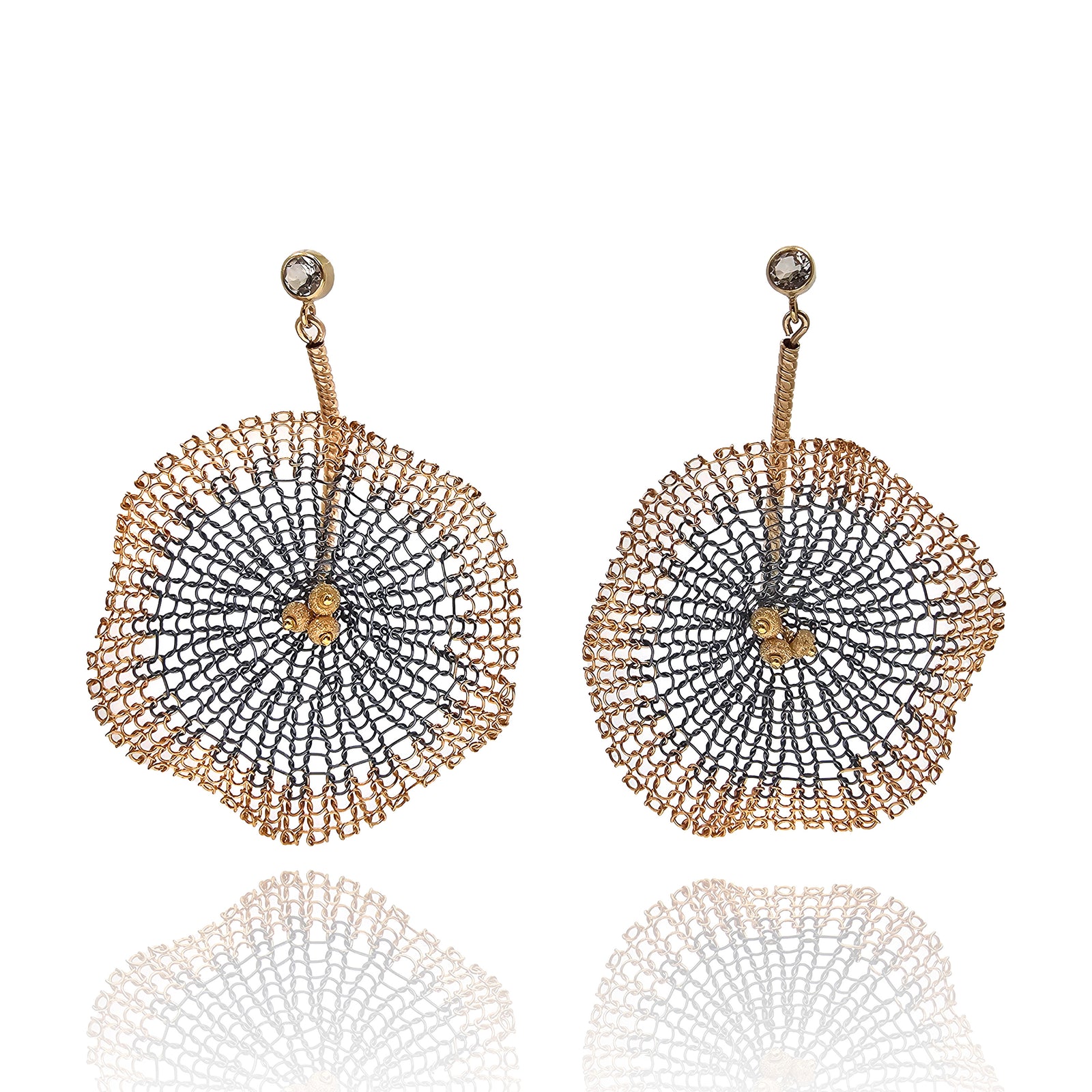 Black and Gold Burst Earrings-Earrings-Sowon Joo-Pistachios