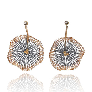 Black and Gold Burst Earrings - Pistachios