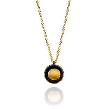 Black and Gold Dome Necklace